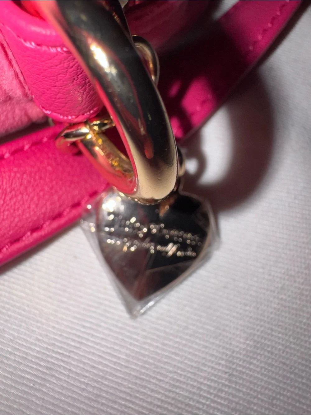 Juicy Couture Pink Flash Heritage Velour Crossbody Bag NWT Y2K